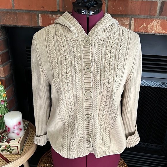 Faded Glory Other - Youth size L Vintage rib-knit button down hooded cardigan